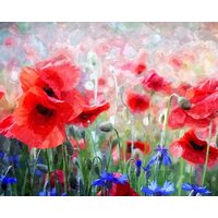 Kit pictura pe numere cu flori, 40x50cm, PPT3283