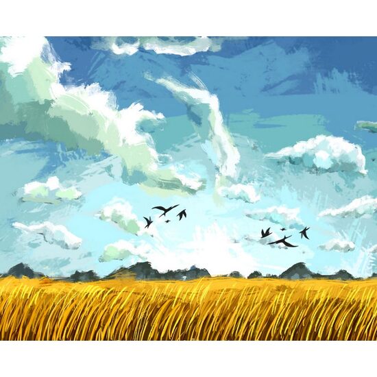 Kit pictura pe numere cu peisaj, 40x50cm, PPT3294
