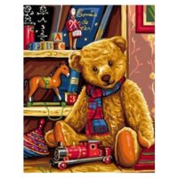 Kit pictura pe numere cu animale, 40x50cm, PPT3703