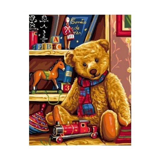Kit pictura pe numere cu animale, 40x50cm, PPT3703