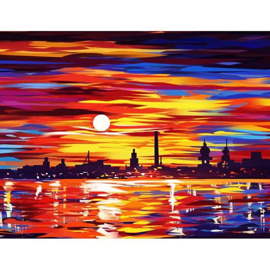 Kit pictura pe numere cu peisaj, 40x50cm, PPT3732