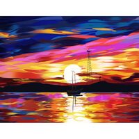 Kit pictura pe numere cu peisaj, 40x50cm, PPT3734