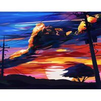 Kit pictura pe numere cu peisaj, 40x50cm, PPT3735