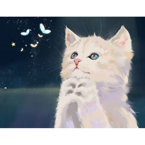 Kit pictura pe numere cu animale, 40x50cm, PPT3756