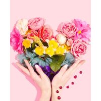 Kit pictura pe numere cu flori, 40x50cm, PPT3459