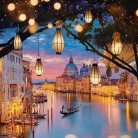 Kit pictura pe numere cu peisaj, 40x50cm, PPT3624