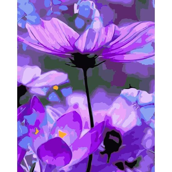 Kit pictura pe numere cu flori, 40x50cm, PPT3342
