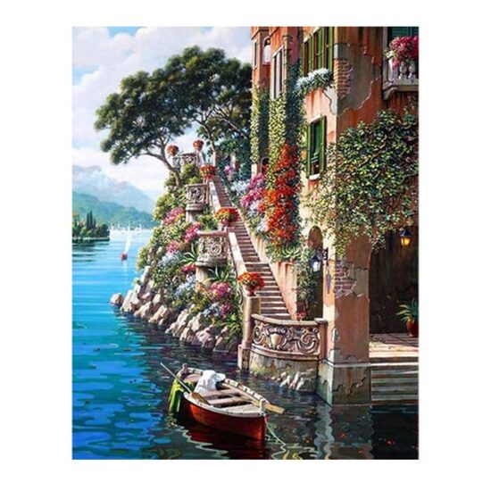 Kit pictura pe numere cu peisaje, 40x50cm, PPT3401