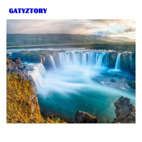 Kit pictura pe numere cu peisaj, 40x50cm, PPT3653