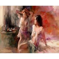 Kit pictura pe numere cu oameni, 40x50cm, PPT3674