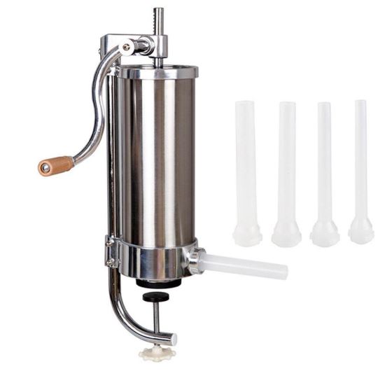 Masina manuala de umplut carnati Strend Pro SM206, vertical, 3 Kg, cu 4 palnii, Inox