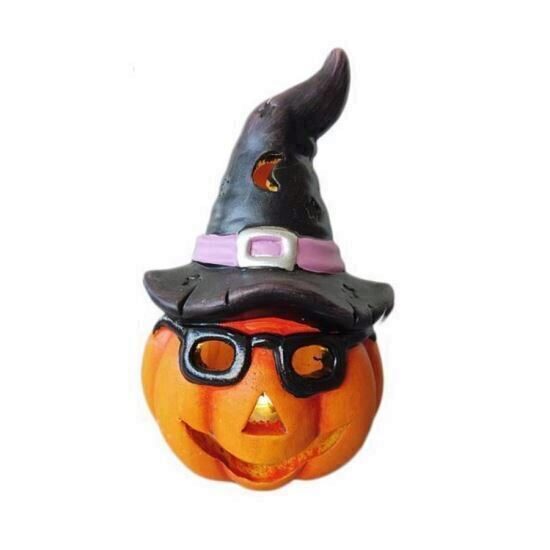 Decoratiune Halloween cu Led, Strend Pro Moon, dovleac, ceramica, 30 cm