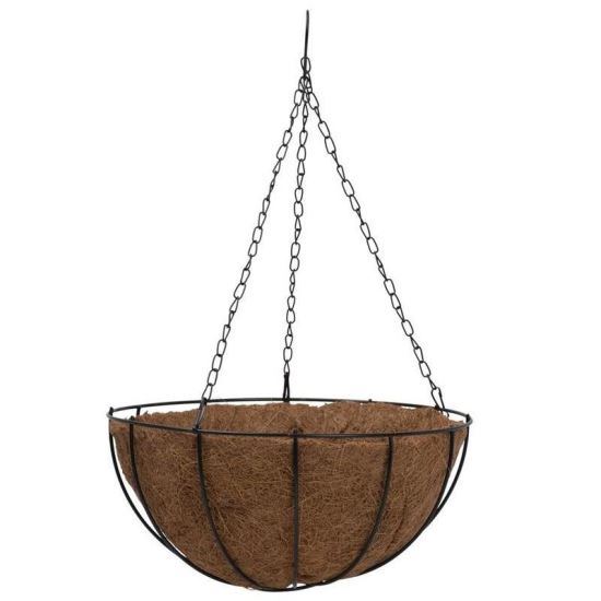 Suport pentru flori din cocos si metal Strend Pro CocoH-22, dimensiune  25x25x12 cm