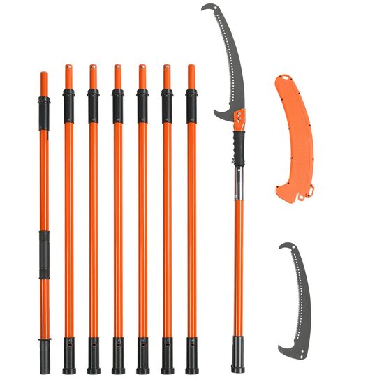 Fierastrau extensibil Vevor lungime 2.24-8.24 m, elemente din fibra de sticla, Lama otel carbon