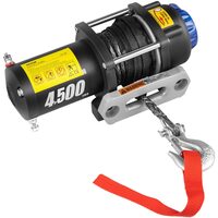 Troliu electric cu cablu sintetic Vevor 2 kW / 12V, capacitate 2041 kg, Lungime cablu 13 m, Telecomanda fara fir, IP67