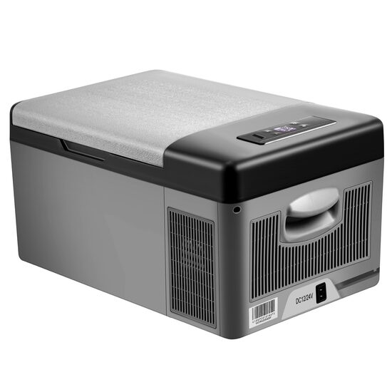 Lada frigorifica cu compresor Vevor Bluetooth, USB, Led, 12/24 V DC, 110-240 V AC, capacitate 15 l, -20 ℃ pana la 10 ℃, 598 x 320 x 260 mm