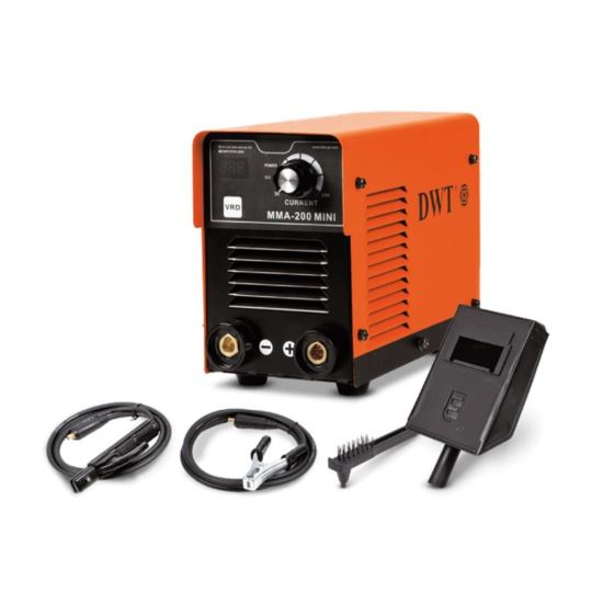 Invertor de sudura Dwt MMA-200 Mini, 150 A, 230 V, electrod 2.5-3.2 mm, 3.6 kg, accesorii incluse