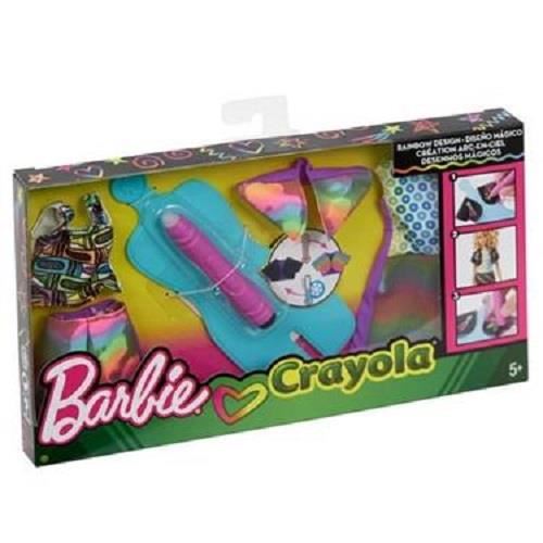 Set de joaca Mattel Barbie Crayola cu carioci mov