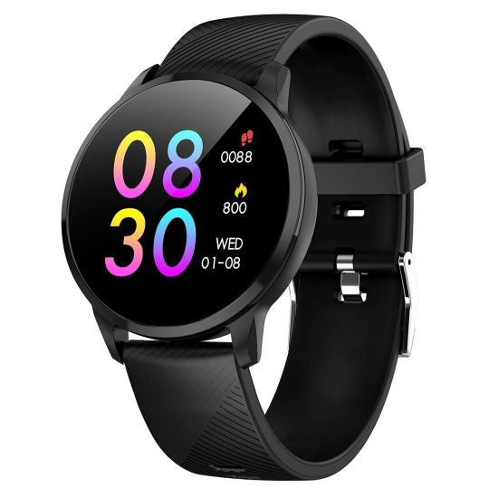 Bratara fitness, Trevi T-Fit 220 HB Black, monitorizare puls si tensiune, functii smartwatch, negru