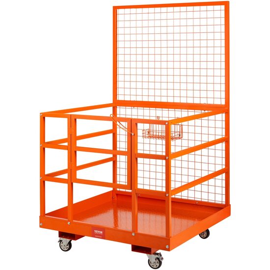 Platforma de ridicat pentru stivuitor Vevor max 635 kg, 4 roti, Otel