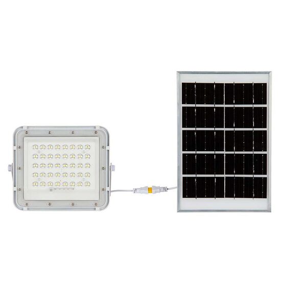 Proiector led cu incarcare solara 6 W, 400 lm, 6400K, IP65, Aluminiu, Alb