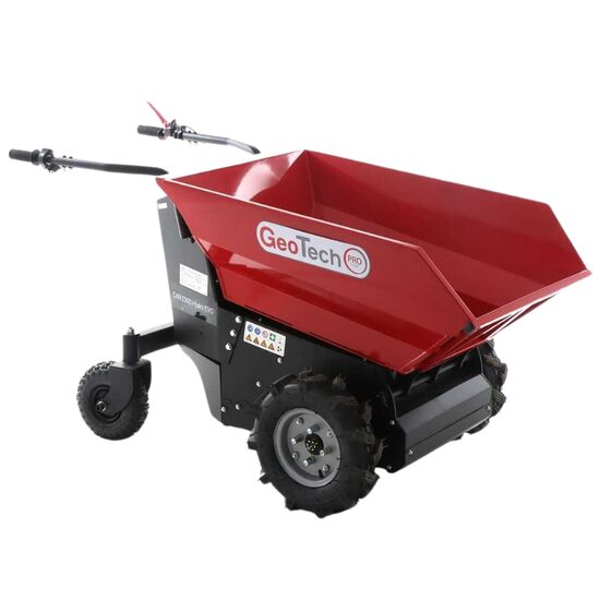 Roaba electrica Geotech e500, 1 kW, 48 V, 20 Ah, viteza 5 km/h, capacitate 500 kg, basculabila electric