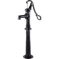 Cismea pentru gradina cu suport, Fonta Antique, adancime de pompare max 6 m, Negru, 40 x 15 x 135 cm