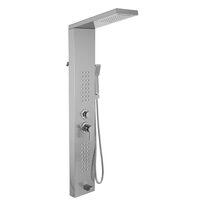 Panou dus hidromasaj, Vevor Inox Argintiu, 5 functii, Led, 122x6.6x20cm