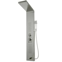 Panou dus hidromasaj, Vevor Inox Argintiu Mat, 5 functii, Led, 122x6.6x20cm