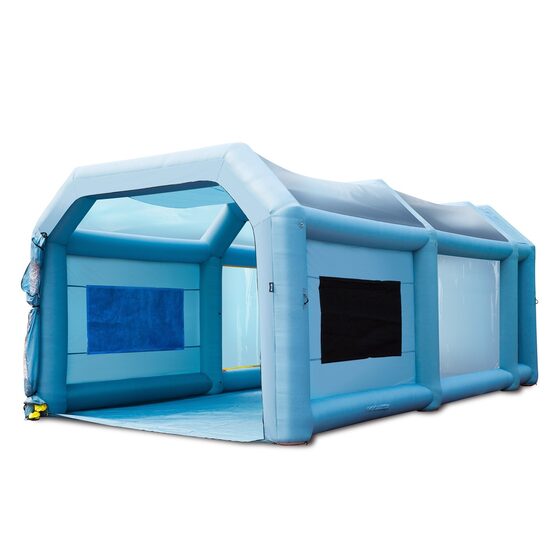 Cabina de vopsit, gonflabila, Vevor, 2 x suflante, 480/750W, dimensiune exterioara 7 x 4 x 2.75 m