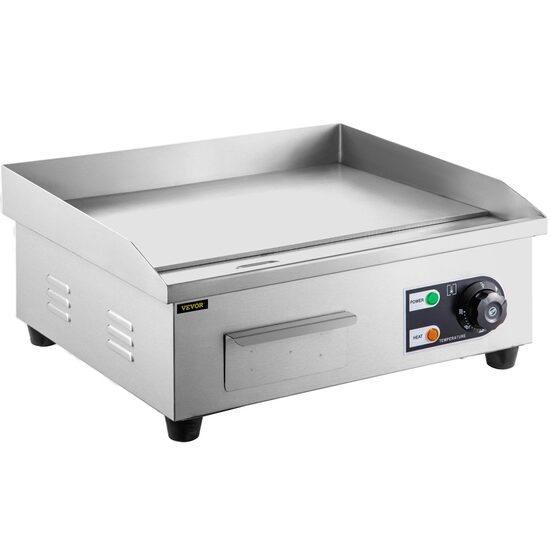 Plita electrica Vevor Plancha Inox 2500 W, suprafata de gatit fonta 451 x 300 mm
