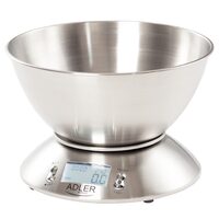Cantar de bucatarie, Bol Inox 2 l, max 5 kg, precizie 1g, 2xAAA