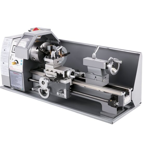 Mini strung pentru metal Vevor 1100 W, Distanta dintre centre 400 mm, 0-2250 rpm