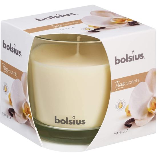 Lumanare parfumata Bolsius Jar True Scents 63/90 mm, Vanilie