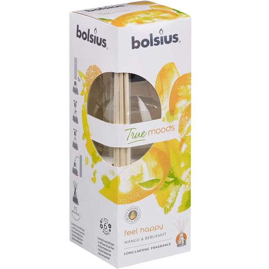 Odorizant cu betisoare Bolsius True Scents Mango si Bergamota, 45ml 