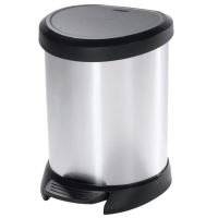 Cos de gunoi cu aspect inox Curver Deco 20L, plastic, cu pedala