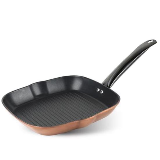 Tigaie tip grill, Strend Pro MagicHome Copper Line, 28cm, cupru si otel emailat