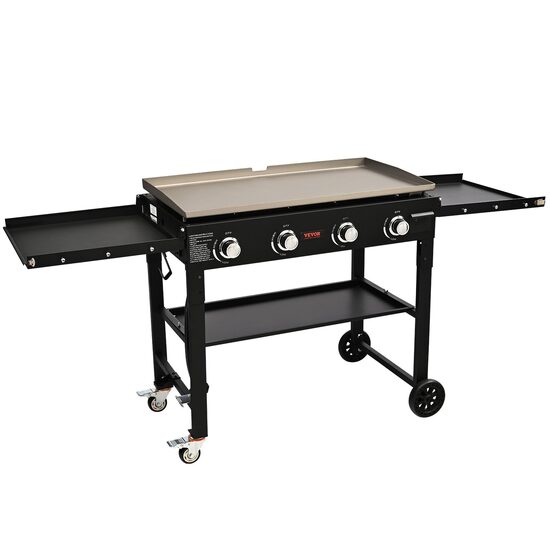 Plita pe gaz pentru gradina Vevor Plancha, suprafata de gatit 96 x 56 cm, 4 arzatoare, Pliabil