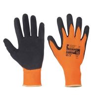 Mănuși de protecție fără cusături Cerva Palawan Orange, cu strat de latex, marimea L