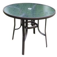 Masa pentru gradina Strend Pro Carly, metal si sticla, 120x72 cm
