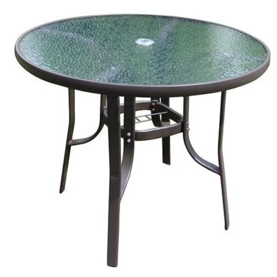 Masa pentru gradina Strend Pro Carly, metal si sticla, 120x72 cm