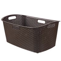 Coș rufe, impletit, Curver Style 47L, Maro, 60x39x28 cm