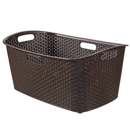 Coș rufe, impletit, Curver Style 47L, Maro, 60x39x28 cm