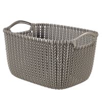 Coș rufe, impletit, Curver Knit 8L, Maro, 30x22x17 cm