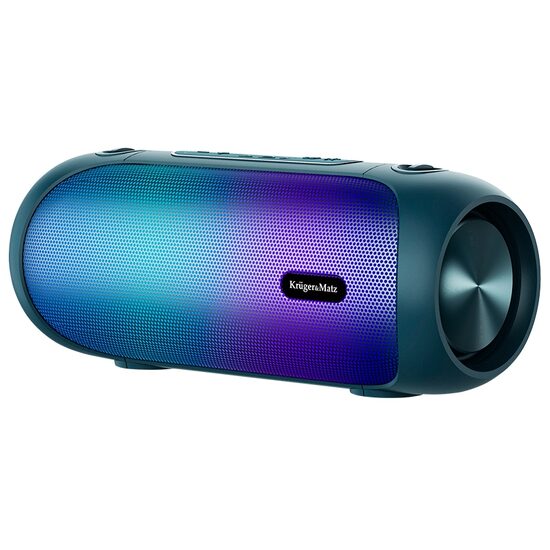 Boxa portabila, Bluetooth, 30 W, Intrare AUX, USB, TWS, Lumina RGB, IPX5, MP3/WAV/WMA/FLAC, Albastra
