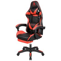 Scaun gaming, Negru/Rosu, max 150 kg, 2 x perne, 5 roti, Spatar reglabil 145°, Inaltime reglabila sezut 42-52 cm