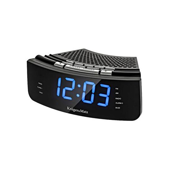Radio FM, Afișaj LCD, ceas cu alarmă dublă, sleep timer, amânare alarma