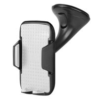 Suport universal auto pentru  telefoane, fixare cu ventuza, antiderapanta, Alb/Negru
