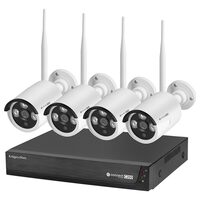 Kit 4 camere de supraveghere, Linux, Port-uri RJ-45, USB, Raza diode IR 30 m, IP66, max 4 TB