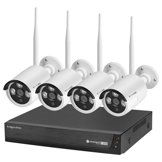 Kit 4 camere de supraveghere, Linux, Port-uri RJ-45, USB, Raza diode IR 30 m, IP66, max 4 TB